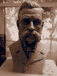 This is a bust of Sir Frederick Holder which I have done as an entrant in  the Burra Portrait exhibition. The connection is that Holder was a mayor of  Burra bfore moving