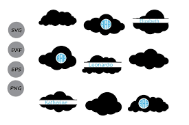 Steam clouds set free vector. Cloud Svg Cloud Monogram Svg Cloud Clipart Clouds Svg 86276 Cut Files Design Bundles
