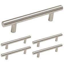 Do not use an electric drill or electric screwdriver. Homdiy Brushed Nickel Cabinet Pulls 5 Pack 3 5in Hole Center T Bar Cabinet Handles Hd201sn Modern Cabinet Hardware Pulls Brushed Nickel Kitchen Drawer Pulls For Bathroom Closet Wardrobe Walmart Com Walmart Com