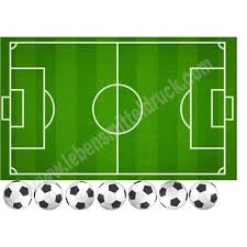 Die länge der seitenlinie muss mindestens 90 m und darf maximal 120 m betragen. Tortenaufleger Fussballfeld 17 X 28 Cm Mit 7 Fussballen Grosse 3 5 Cm Zu 6 50