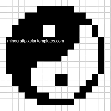 Yin Yang Minecraft Pixel Art Easy Pixel Art Pixel Art Templates