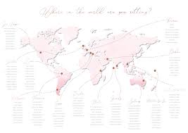 world map wedding table plan