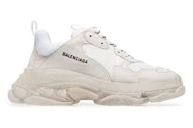 Balenciaga White Triple S Clear Sole Sneakers Men