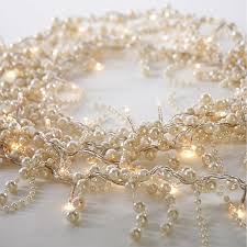 French Style Quirky And Unusual Accessories And Painted Furniture Pearl Centerpiece Pearls Light Garland