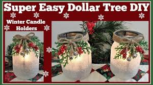 Winter Candle Holder Easy Dollar Tree Diy Sparkling Youtube