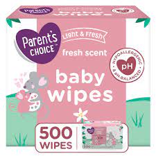 Parent S Choice Light Fresh Baby Wipes 5 Flip Top Packs 500 Total Wipes Walmart Com