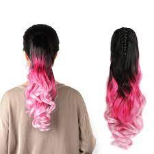 Grey hair color is very trendy at the moment and it completely transformed from a hair color only older people would have to very young and hip hair color. Amazon Com Neverland Beauty 22 Claw Clips Triple Ombre Three Tone Synthetic Curly Wavy Ponytail Hair Extensions Brown Black To Rose Red To Pink Beauty