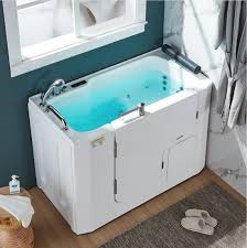 A standard combination bathtub and shower is 60 inches long by 31 inches wide. China Acrylic 1meter Small Size Walk In Tub Door Open Outside Safe Step In Bathtub For Disabled And Old People Q372 China Walk In Bathtub Walk In Tub