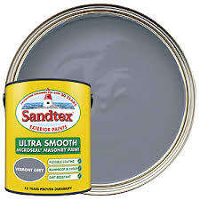 Charcoal grey hides flaws or anomalies well. Sandtex Ultra Smooth Masonry Paint Vermont Grey 5l Wickes Co Uk