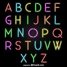 Neon Alphabet Letters Free Vector Lettering Alphabet Alphabet Neon Words