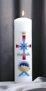 Advent Christ Candle Red Blue Nativity 11 X 3 Cokesbury