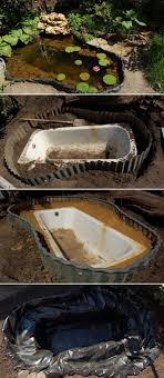 How To Transform An Old Clawfoot Bathtub Into A Charming Garden Pond With Aquatic Plants Diy Pond Charming Garden Garden Architecture