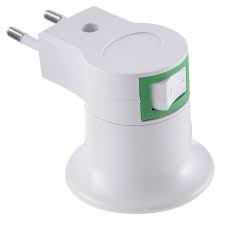 1pc White Bulb Lamp Holder Eu Plug Adapter E27 Led Light Socket Converter With On Off Button Holder Lamp Bases Aliexpress