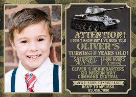 Army Camouflage Camo Photo Birthday Invitation