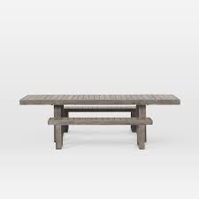 Portside Outdoor Expandable Dining Table Amp 2 Benches Set In 2020 Expandable Dining Table Bench Set Concrete Dining Table
