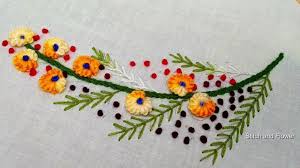 Hand Embroidery Beautiful Design Dress Kurti Sari Etc Youtube In 2020 Hand Embroidery Stitches Hand Embroidery Flower Embroidery Designs