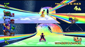 The courses are flipped (mirrored) in direction.the turns go the other way, obstacles are on the other side, signs are mirrored (that includes lakitu's sign), and even the award ceremony is viewed the other way! Mario Kart Double Dash Longplay Grand Prix 2 Player Split Screen Co Op No Commentary By Loopy Longplays