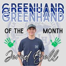 Congratulations to Jered Bell for the Monthly Star Greenhand Member award!  Over the time since school has began, Jered has been extremely generous and  helpful. During our event of Ice Cream Social,