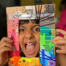 We are not just in the frame, we are the frame!📸😛 .. Process Art Project  of the week- Theme : Skill Lab: Fine Motor skills We cut, wrapped, sorted,  stuck, painted and