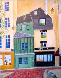 A cream puffs counter is located on the ground floor of the small 17th century building in the heart of the 5th. Magasin Chez Odette Paris Pintura Por Francois Suard Artmajeur