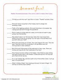 Summer Fun Put The Story Sequence In Order Worksheet Education Com Sequencing Worksheets Sequence Of Events Worksheets Story Sequencing