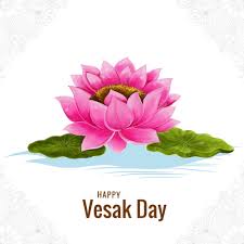 Free Vector | Happy vesak day postcard on flower card background