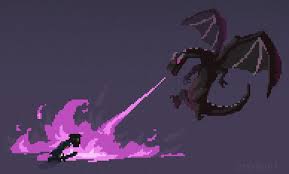 The only place the ender dragon naturally spawns is in the end. Just Finished This Pixel Art Of The Ender Dragon Battle Minecraft Minecraft Art Minecraft Ender Dragon Pixel Art