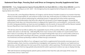 Tim ryan of ohio and ro khanna of california. Craig Caplan On Twitter 3 House Democrats Pressley Ma Bush Mo And Omar Mn Joint Statement On Voting No Against 1 9b Us Capitol Security Spending Bill This Bill Prioritizes More Money For A