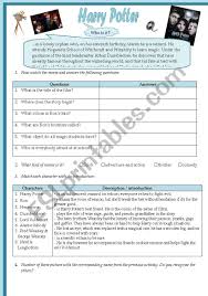 The harry potter cast created one of the greatest franchises of all time. Harry Potter Movie Based Activity Esl Worksheet By Hayet