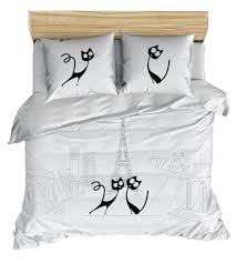Selon les coloris, nos housses de couette en coton bio ont une fermeture boutons (insertion facile garantie) ou découvrez toutes nos housses de couette. Paris By Cats Parure De Couette Percale De Coton Sensei Linge Mat