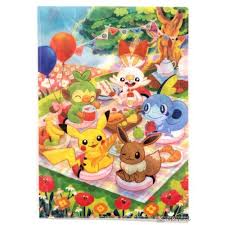 Pokemon Center 2019 Everyone S Picnic Scorbunny Sobble Grookey Friends A4 Size Clear File Folder Pokemon Picnic Kids Rugs