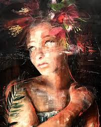 Anna Masters' artworks are created through a complex process in which  delicate dried petals and butterflies are meticulously fixed onto  transparent woven nylon mesh, layered in multiple strata to form an almost