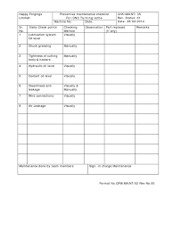 Preventative maintenance plan template luxury preventive … (janie chapman) a maintenance checklist is a tool which is commonly … Preventive Maintenance Check List Crafts Industrial Processes