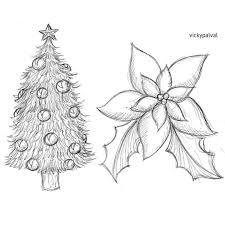 Color drawing of poinsettia from familiar indian flowers (1878) by lena lowis. Vic On Instagram Navidad Christmas Tree Christmastree Nochebuena Flower Sketch Drawing Lineart Doodle