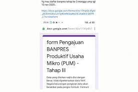 Hoaks Informasi Formulir Online Pendaftaran Banpres Produktif Halaman All Kompas Com