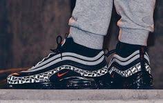 Nike Air Max 97 All Black Mens Nike Air Max 97 Reflective Logo Black University Red Trainers All Sizes Nike Lifestyle Nike Air Max 97 Nike Air Max Red Trainers