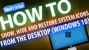 How To Show Hide And Restore System Icons From The Desktop Windows 10 Gif Of The Day Restoration Youtube