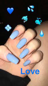 Nails Coffin Shaped Acrylic Nails Light Blueee Nails Short Coffin Nails Gold Nails