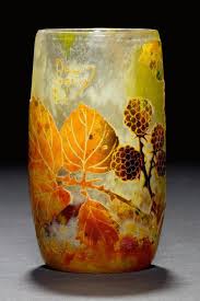 Daum Nancy Vase Um 1900 Gelbes Glas Uberfangen Und Geatzt Daum Glass Art Daum Nancy