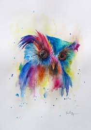 Colorful Watercolor Paintings Cute Colourful Owl Watercolor Sketch Draw Paint Pinterest Owl Watercolor Owls Drawing Watercolor Paintings Of Animals