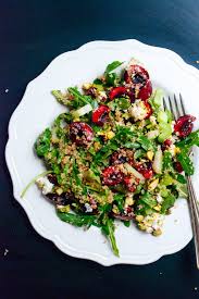 This adds a lot of festiveness to the dish. Cherry Couscous Arugula Salad Cookie And Kate