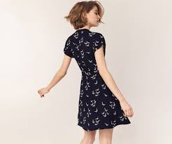 Oasis Bird Print Dress Multi Blue Bird Print Dress Print Dress Spirit Clothing