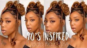 90 S Inspired Updo 90s Hairstyle Youtube 90s Hairstyles Black Hair 90s Hairstyle
