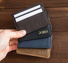Business card book organizer, wisdompro premium pu leather wallet name credit id card holder case with magnetic shut for 128 business cards (build in 64 card slot & 14 small cells for memory cards) : Amazon Com Personalized Leather Credit Card Holder Minimalist Wallet Mens Leather Wallet Front Pocket Wallet Groomsmen Gift Handcrafted Fathers Day Gift Handmade