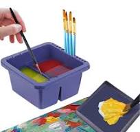 Amazon.com: 12 Hole Paint Brush Basin Cleaner Multi-Function Plastic Paint  Brush Holder Organizers Artist Paint Brushes Cleaning Basin Holder with ...