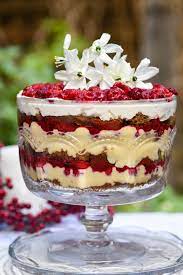 These layered christmas trifle recipes were made for sharing. Gingerbread And Raspberry Christmas Trifle Christmas Trifle Trifle Bowl Recipes Trifle Recipe