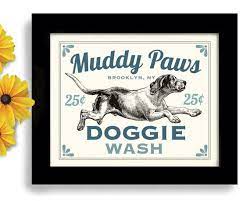 Rated 4 out of 5 stars. Laundry Room Decor Dog Art Print Laundry Sign Dog Wash Wall Art Print Muddy Paws Powder Room Sign Bathroom Art Washing Machine Dog Wash Animal Room Dog Decor