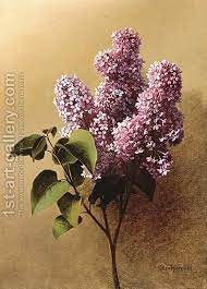 Blooming Lilac Stem Painting By Gavril Kondratenko Reproduction 1st Art Gallery Lilac Painting Lilac Bloom