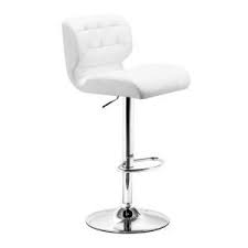 Zuo Formula Adjustable Height White Cushioned Bar Stool 300217 The Home Depot White Bar Stools Bar Stools Adjustable Stool
