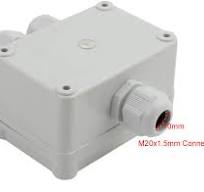 YXQ 1 in to 2 Out Electrical Junction Box Terminal Block w Connector Gland  Dustproof Electric IP65 Waterproof Project Enclosure Case White Grey (3.8"  ...